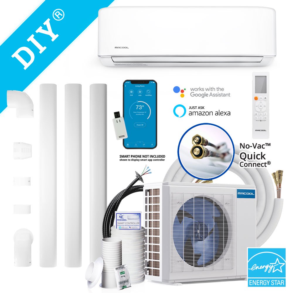DIY 4th Generation E Star 12k BTU Ductless Mini-Split Heat Pump Complete  System 115V/60Hz - Walmart.com