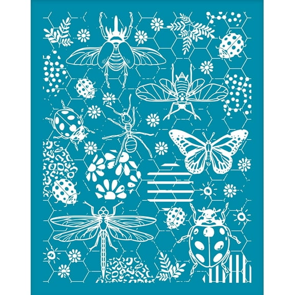 DIY 4x5 Inch Clay Stencils Garden Insects Non-Adhesive Silk Screen Printing Stencil Butterfly Reusable Clay Mesh Stencils Mixed Color DIY
