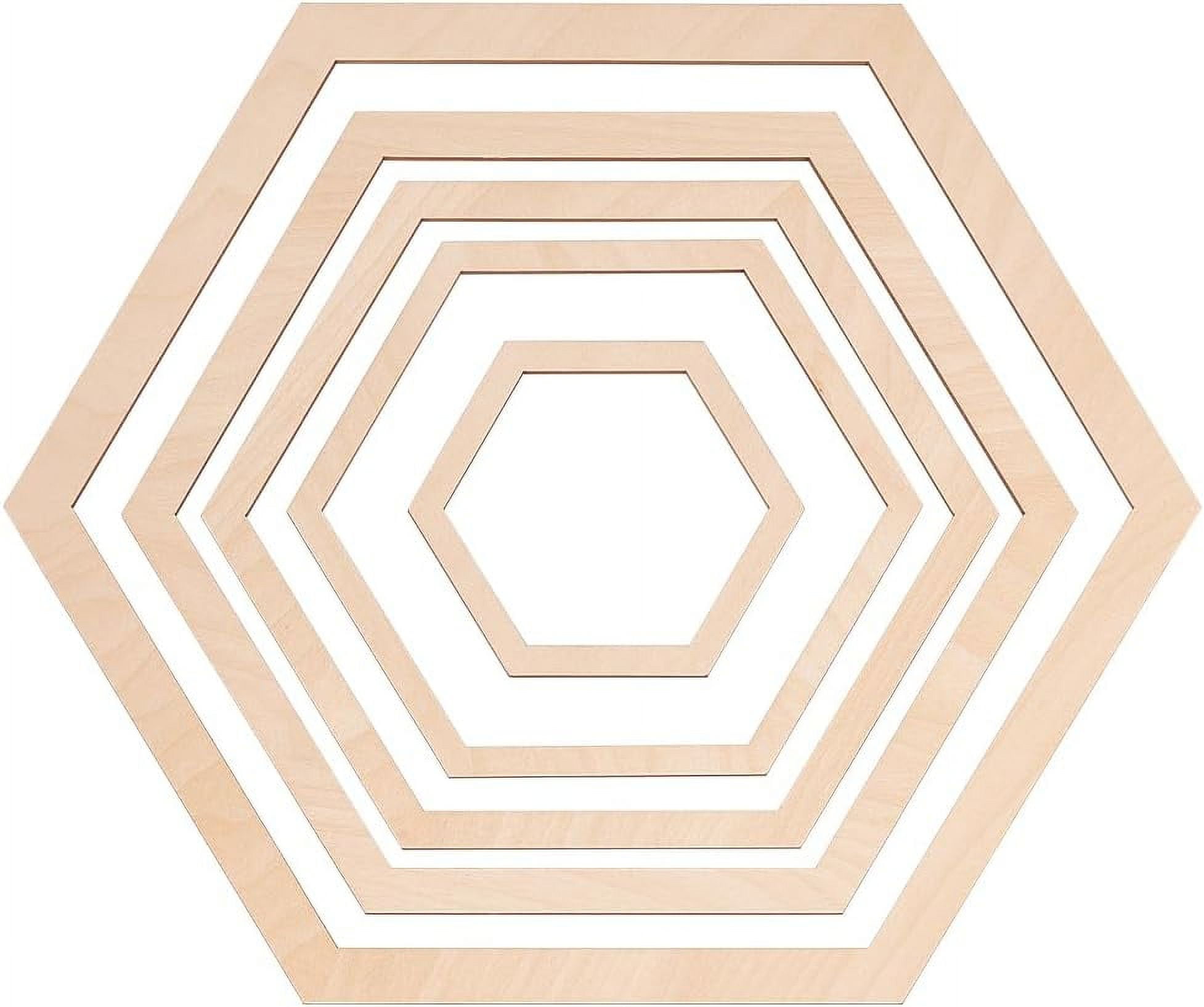 DIY 5 Sizes Hexagon Macrame Outline Wooden Hexagon Macrame Frame Wood ...