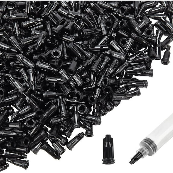 DIY 500 Pcs Syringe Tip Caps 0.67 Inch Syringe Caps Dispensing Needle Tip Cap with Luer Lock for Storing Fluids Glue and Adhesives Black DIY