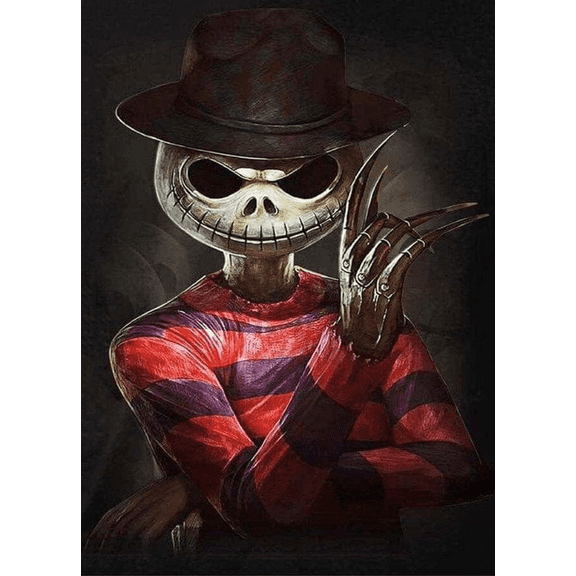 DIY 5D Adult Diamond Painting Set Halloween Scream Gemstone Art Painting Set Home Wall Decoration Gift Halloween(12x16 inch)