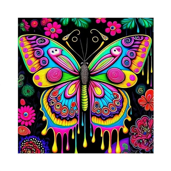 DIY 5D Animal Diamond Art Kits for Beginners Adults and Kids, Cat and Butterfly Diamond Art Kits for Birthday Holiday Gifts and Home Office Decor, 12x12 Inch