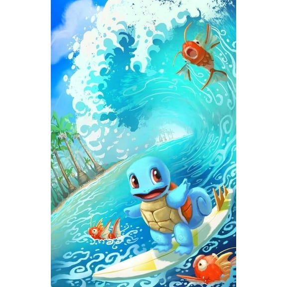 DIY 5D Blastoise Diamond Painting Kits for Adults, Diamond Art for BeginnerCartoon Diamond Painting Full Drillfor Home Wall Decor Festival Gift 12x16 Inch