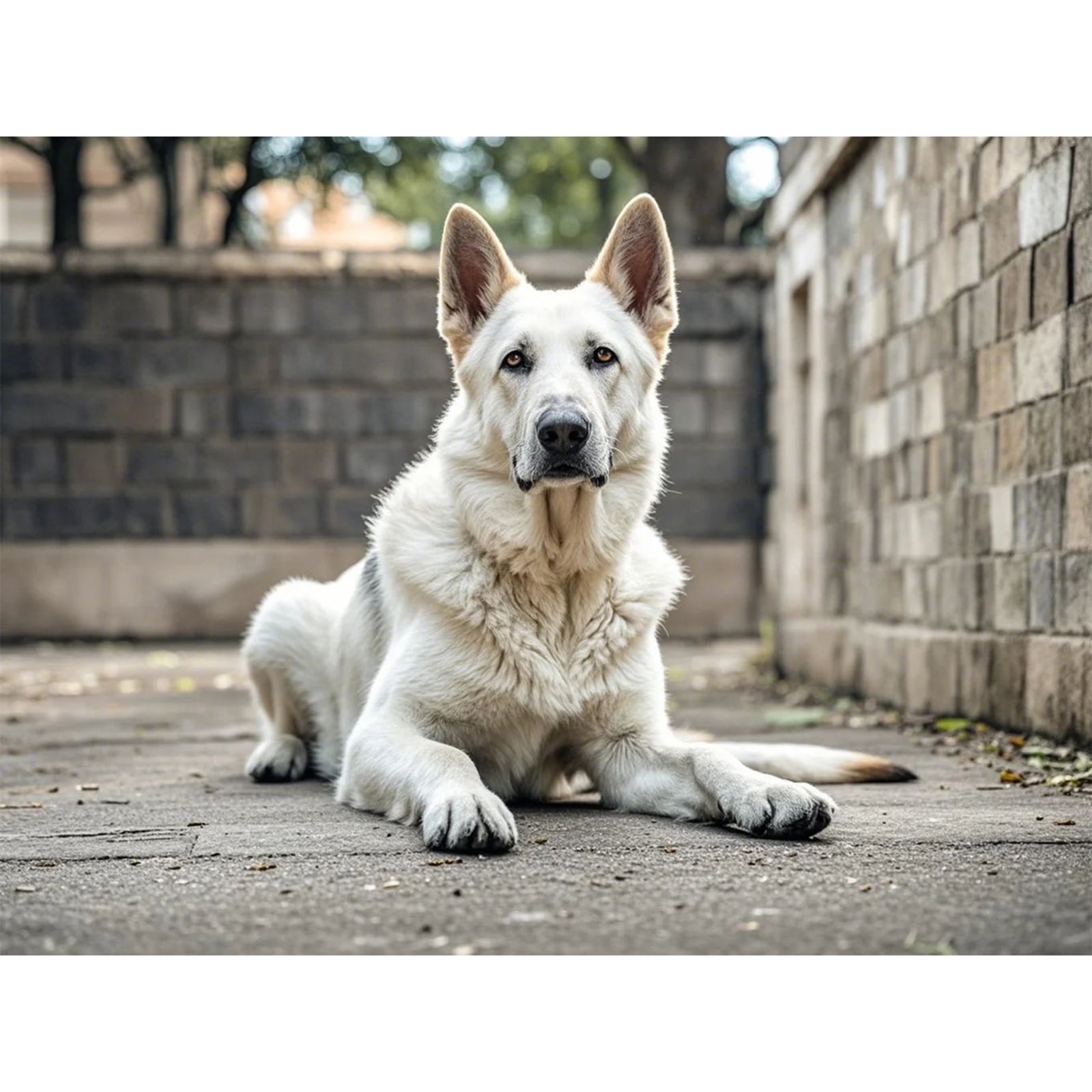 DIY 5D Crystal Gem Art Diamond Painting, outdoor White German Shepherd ...