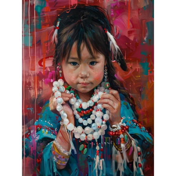DIY 5D Diamond Art American Native Indian People Paint with Full Drill Round Diamond Gems Painting by Number Kits for Adults Art Craft Home Wall Decor 11.8x15.8in(3)