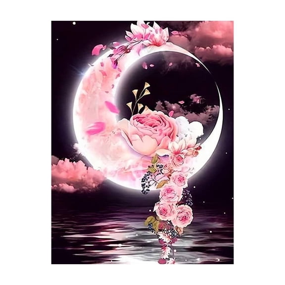 DIY 5D Diamond Art Kits – Dreamy Landscape Flower Sticker, 11.81 x 15.75 Inches, Canvas Sticker for Home