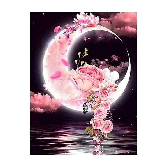 DIY 5D Diamond Art Kits – Dreamy Landscape Flower Sticker, 11.81 x 15.75 Inches, Canvas Sticker for Home