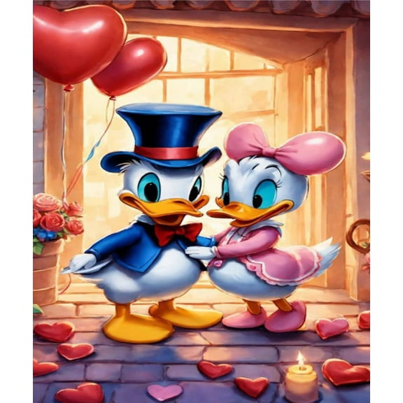 DIY 5D Diamond Art Kits for Adults Kids, Donald Duck Paint by Diamonds Gem Painting Kits for Home Wall Decor 12x16 inch