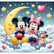 DIY 5D Diamond Art Kits for Adults Kids, Minnie and Mickey Paint by Diamonds Gem Painting Kits for Home Wall Decor 12x16 inch