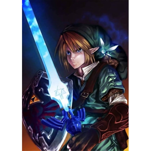 DIY 5D Diamond Art Kits for Adults Kids, The Legend of Zelda Paint by Diamonds Gem Painting Kits for Home Wall Decor 12x16 inch