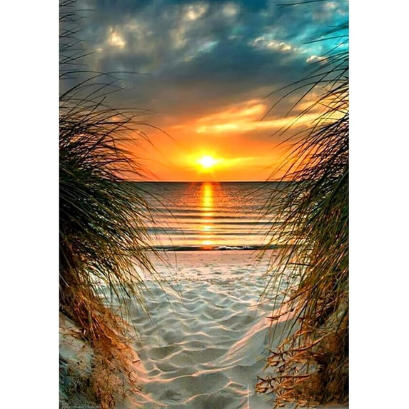 DIY 5D Diamond Painting Kit Adult Diamond Painting "Beach Sunset" Full Diamond Crystal Rhinestone Embroidery Craft Kit Home Wall Decor Gift