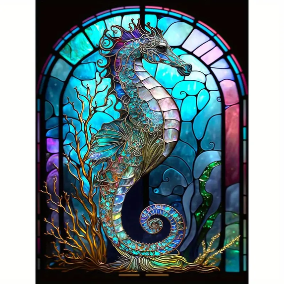 DIY 5D Diamond Painting Kit Adult Diamond Painting "Crystal Seahorse" Full Diamond Crystal Rhinestone Embroidery Craft Kit Home Wall Decoration Gift
