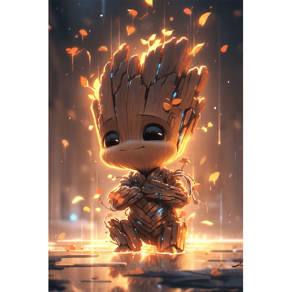 DIY 5D Diamond Painting Kit Adult Diamond Painting "Groot" Full Diamond Crystal Rhinestone Embroidery Craft Kit Home Wall Decor Gift