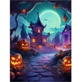 thumbnail image 1 of DIY 5D Diamond Painting Kit Adult Diamond Painting "Halloween Pumpkin Lantern Moon Castle" Full Diamond Crystal Rhinestone Embroidery Craft Kit Home Wall Decor Gift, 1 of 6
