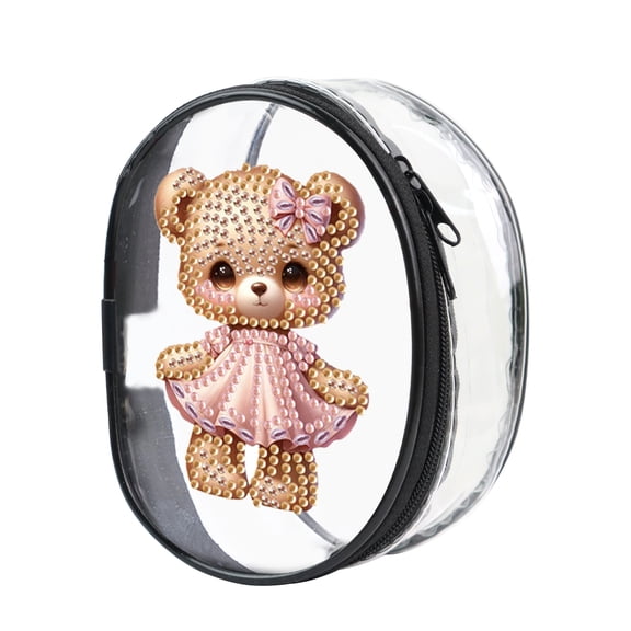 DIY 5D Diamond Painting Kit Bear Theme Mini Adult Craft Set Zipper closure for easy storage