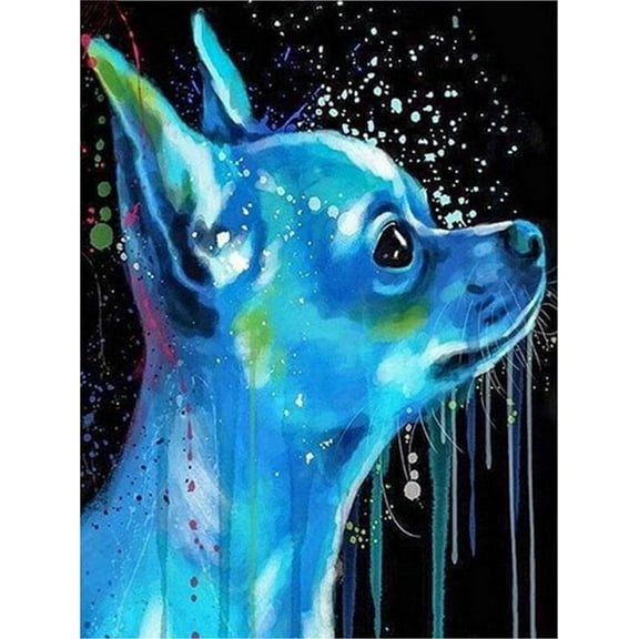 DIY 5D Diamond Painting Kit (For Adults) Diamond Painting "Chihuahua Pet Dog" - Full Diamond Crystal Rhinestone Embroidery Craft Kit, Can Be Used as Gift, Wall Decoration