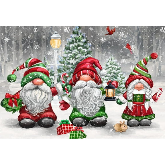 DIY 5D Diamond Painting Kit (For Adults) Diamond Painting "Christmas Elves" - Full Diamond Crystal Rhinestone Embroidery Craft Kit, Can Be Used as Gift, Wall Decoration