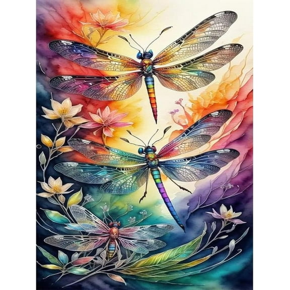 DIY 5D Diamond Painting Kit (For Adults) Diamond Painting "Dragonfly" - Full Diamond Crystal Rhinestone Embroidery Craft Kit, Can Be Used As Gift, Wall Decoration