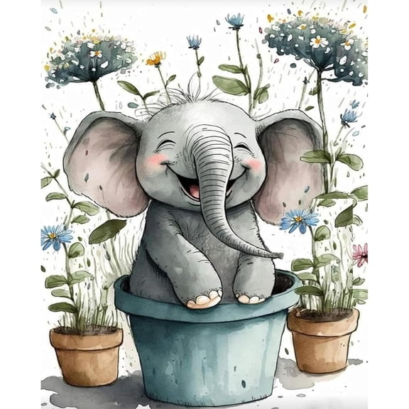 DIY 5D Diamond Painting Kit (For Adults) Diamond Painting "Elephant" - Full Diamond Crystal Rhinestone Embroidery Craft Kit, Can Be Used As Gift, Wall Decoration