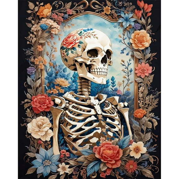 DIY 5D Diamond Painting Kit (For Adults) Diamond Painting "Skull" - Full Diamond Crystal Rhinestone Embroidery Craft Kit, Can Be Used As Gift, Wall Decoration