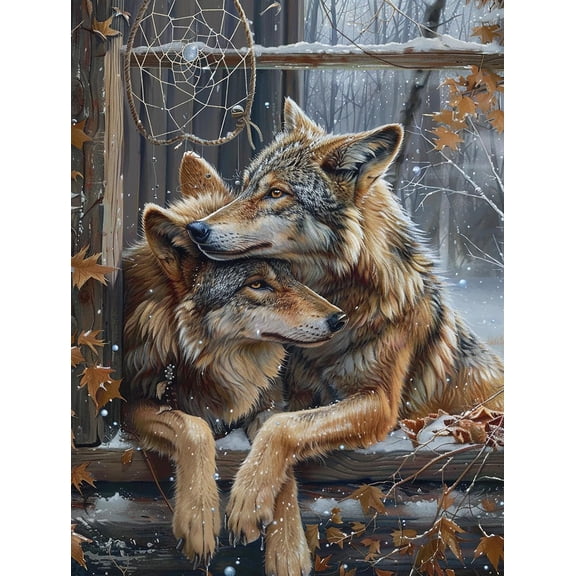 DIY 5D Diamond Painting Kit (For Adults) Diamond Painting "Wolf" - Full Diamond Crystal Rhinestone Embroidery Craft Kit, Can Be Used As Gift, Wall Decoration