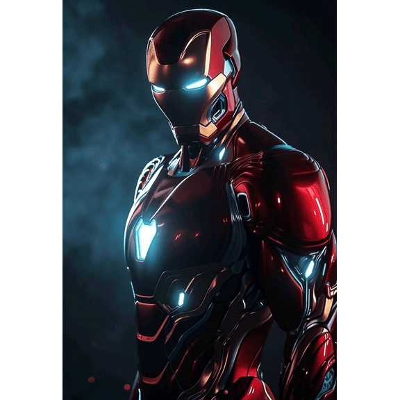 DIY 5D Diamond Painting Kit ,Iron Man 12 X 16 Inch Round Full Drill Crystal Rhinestone Embroidery Cross Stitch Arts Craft Canvas for Home Wall Decor Gift