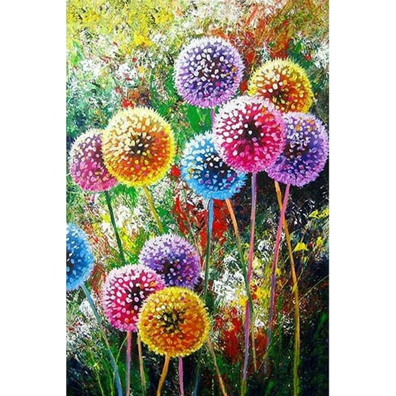 DIY 5D Diamond Painting Kit (for Adults) Diamond Painting "Dandelion" - Full Diamond Crystal Rhinestone Embroidery Craft Kit, Can Be Used as Gift, Wall Decoration
