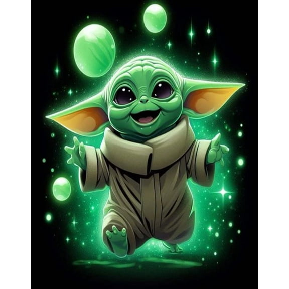 DIY 5D Diamond Painting Kits for Adults Diamond YodaBaby Diamond Painting Full Drill Crystal Rhinestone Embroidery Craft Kits for Home Wall Decor Gifts, 16x12inch