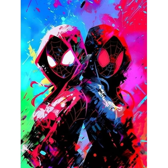 DIY 5D Diamond Painting Kits for Adults & Kids Tree by Number Kits Round Rhinestone Embroidery Cross Stitch Arts Craft Canvas Wall Decor(Spider-Man 12x16inch)