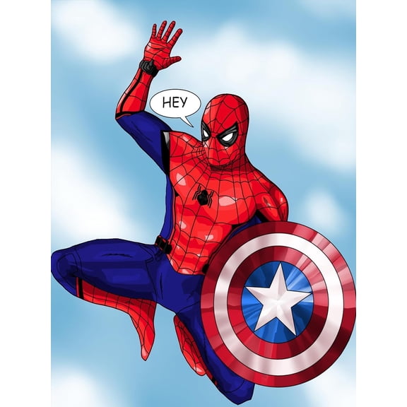 DIY 5D Diamond Painting Kits for Adults & Kids Tree by Number Kits Round Rhinestone Embroidery Cross Stitch Arts Craft Canvas Wall Decor(Spiderman 12x16inch)