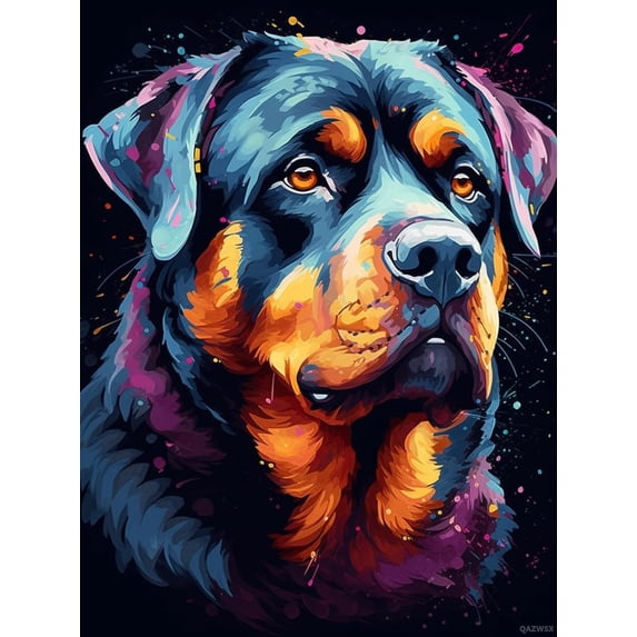 DIY 5D Diamond Painting Kits for Adults Diamond Painting Rottweiler Dog for Home Decor Canvas