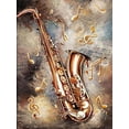 thumbnail image 1 of DIY 5D Diamond Painting Kits for Adults Diamond Painting Vintage Music Saxophone Musical Instruments with Music Notes for Home Decor, 1 of 7