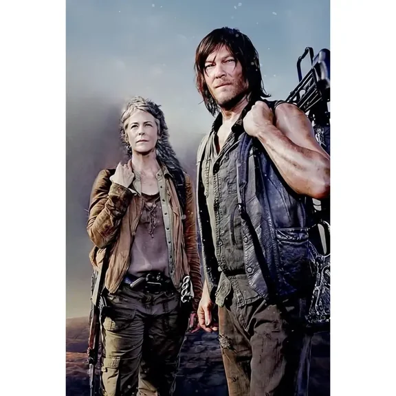 DIY 5D Diamond Painting By Number Kits Full Round Drill The Walking Dead Daryl and Carol Art Rhinestone Embroidery Cross Stitch Craft for Home Wall Decoration