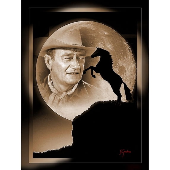 DIY 5D Diamond Painting By Number Kits Full Round Drill Western Cowboy John Wayne Art Rhinestone Embroidery Cross Stitch Craft for Home Wall Decoration