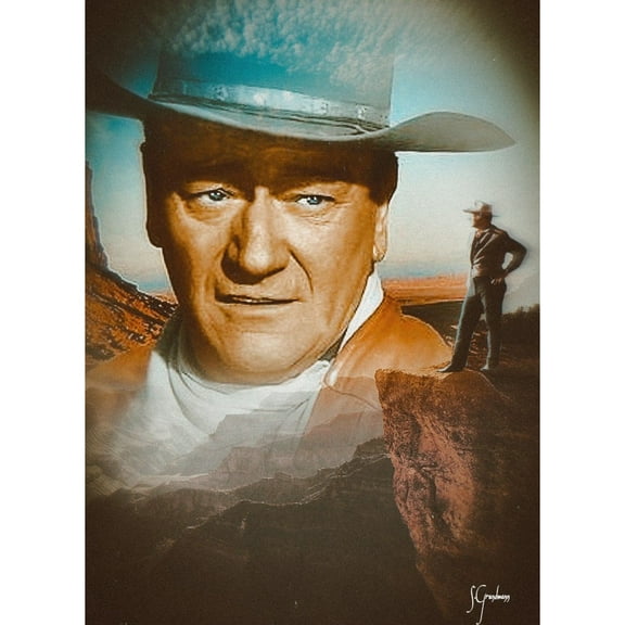 DIY 5D Diamond Painting By Number Kits Full Round Drill Western Cowboy John Wayne Art Rhinestone Embroidery Cross Stitch Craft for Home Wall Decoration
