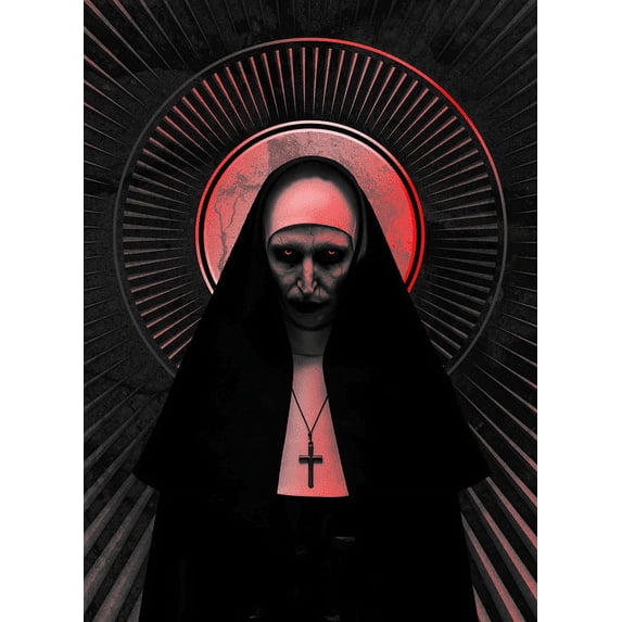 DIY 5D Diamond Painting ,The Nun Diamond Painting Kits, Round Full Drill Paint with Diamond Arts Canvas Crafts Crystal Embroidery for Home Wall Decor Gift 12x16inch
