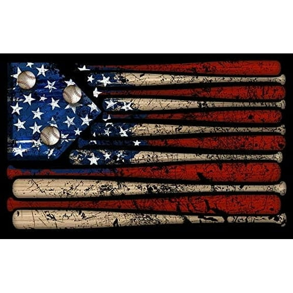 DIY 5D Diamond Painting by Number Kits,Full Drill Crystal Rhinestone Embroidery Pictures Arts Craft for Home Wall Decoration Baseball & American Flag
