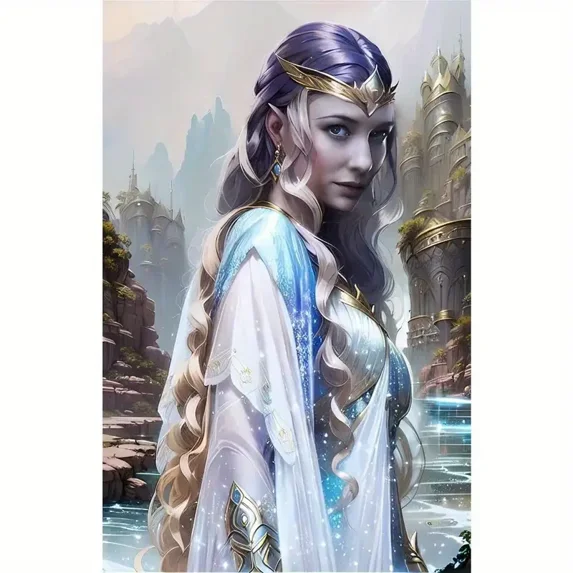 DIY 5D Full Round Drill Diamond Painting By Number Kits The Lord of The Rings Galadriel Rhinestone Embroidery Cross Stitch Art Craft Home Wall Decoration