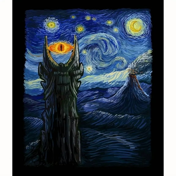 DIY 5D Full Round Drill Diamond Painting By Number Kits The Lord of The Rings Van Gogh's Starry Night Rhinestone Embroidery Cross Stitch Art Craft Home Wall Decoration