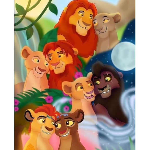 DIY 5D The Lion King Diamond Art Painting by Number Kits Crystal Rhinestone Diamond Embroidery Paintings Arts Craft for Home Wall Decor (12 X 16 Inch)