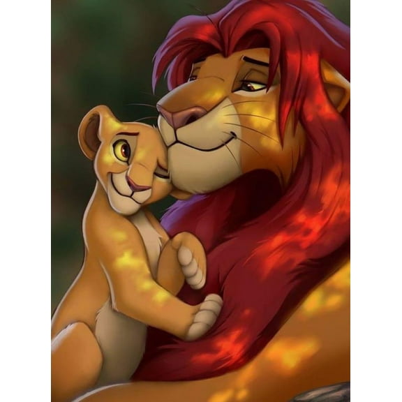 DIY 5D The Lion King Diamond Painting Kit 12 X 16 Inch Round Full Drill Crystal Rhinestone Embroidery Cross Stitch Arts Craft Canvas for Home Wall Decor Gift