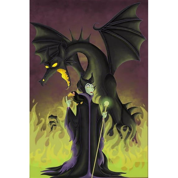 DIY 5D Maleficent Diamond Painting Kits for Adults, Diamond Art for Beginner,Cartoon Diamond Painting Full Drill,for Home Wall Decor Festival Gift 12x16 Inch