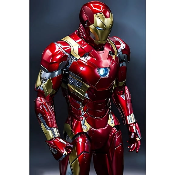 DIY 5D Iron Man Diamond Painting Kits for Adults and Kids,Anime Cartoon Round Diamond Game Art Full Drill Kit Dotz for Home Wall Decor (12x16inch)