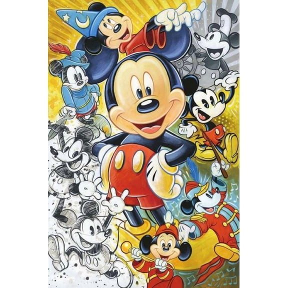 DIY 5D Mickey and Minnie Diamond Painting Kits for Adults, Diamond Art for BeginnerCartoon Diamond Painting Full Drillfor Home Wall Decor Festival Gift 12x16 Inch
