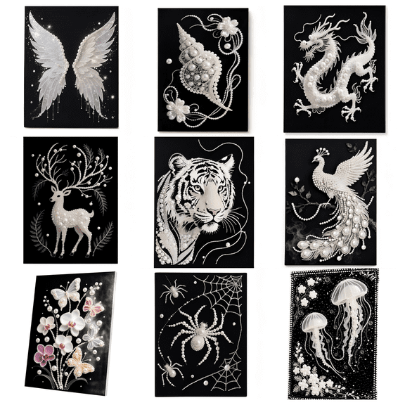 DIY 5D Pearl Diamond Art Painting Kit for Adults Beginners,Special Shaped Gem Dot Craft Set Animal Wall Home Decor Gift
