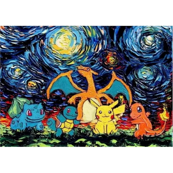 DIY 5D Round Full Drill Art Perfect for Relaxation and Home Wall DecorDiamond Painting Kits for Adults,(Pikachu, 12x16inch)