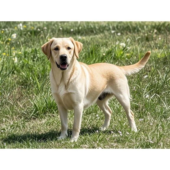 DIY 5D Round Full Drill Diamond Dot Gem Art Kits,Cream Labrador Retriever pattern,Art for Home Wall Decor,Diamond painting handmade for Beginnersanimal Crystal Gem Art Diamond Painting 16x12 inch