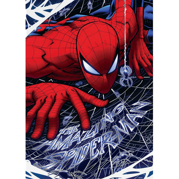 DIY 5D Spider-Man Diamond Art Painting by Number Kits for Adults and Kids, 12X16 Inch Painting Cross Stitch Full Drill Crystal Rhinestone Embroidery Pictures Arts Craft for Home Wall Decor Gift