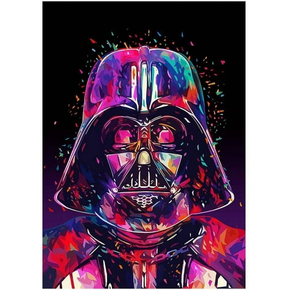 DIY 5D Darth Vader Diamond Painting Kits for Adults and Kids,Anime Cartoon Round Diamond Game Art Full Drill Kit Dotz for Home Wall Decor (12x16inch)