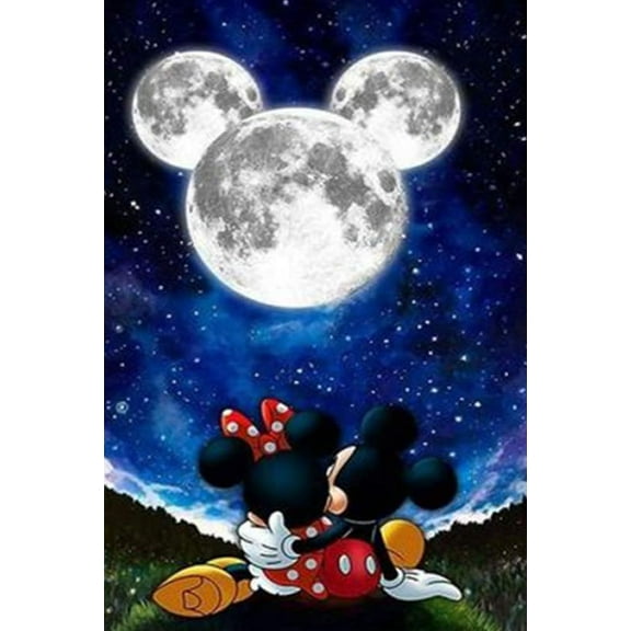 DIY 5D Stitch Diamond Art Kits for Adults Kids, Mickey and Minnie Paint by Diamonds Gem Painting Kits for Home Wall Decor 12x16 inch